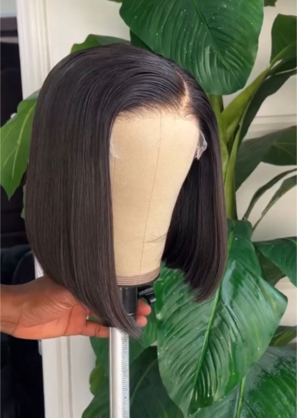 10 inches bonestraight 5by5 closure wig