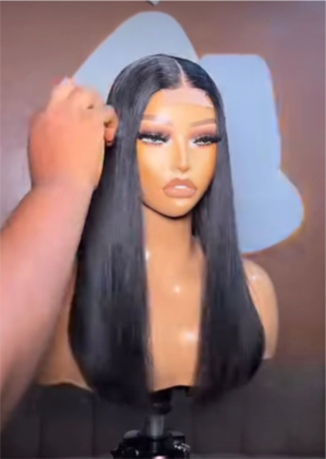 16 inches Sdd human hair 2by4 closure wig