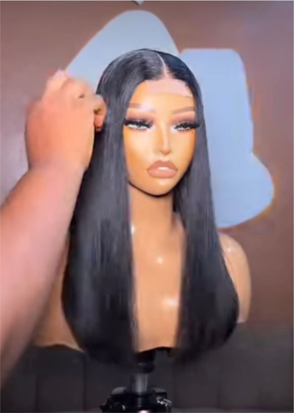 16 inches Sdd human hair 2by4 closure wig