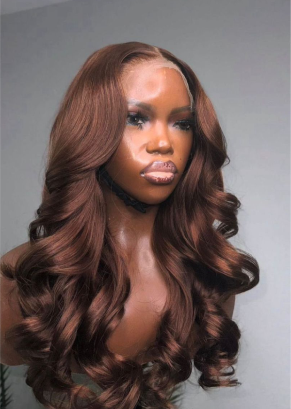 22 inches brown wavy 5by5 Closure wig- 300g