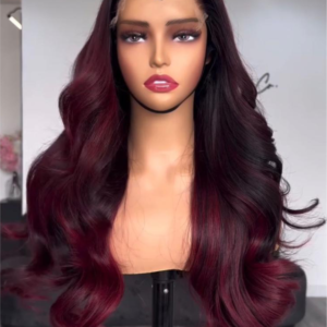 24 inches custom colored raw wavy 5by5 closure wig