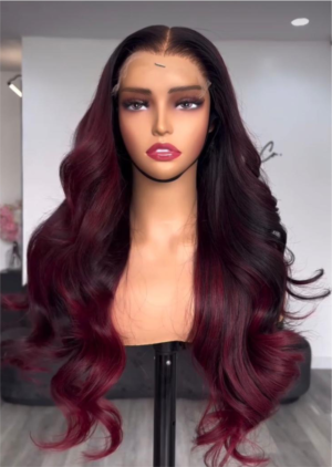24 inches custom colored raw wavy 5by5 closure wig