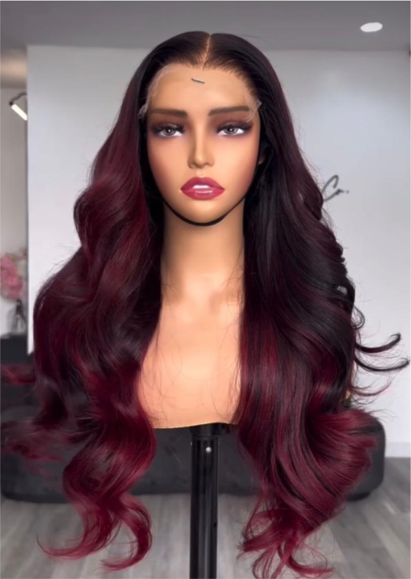 24 inches custom colored raw wavy 5by5 closure wig