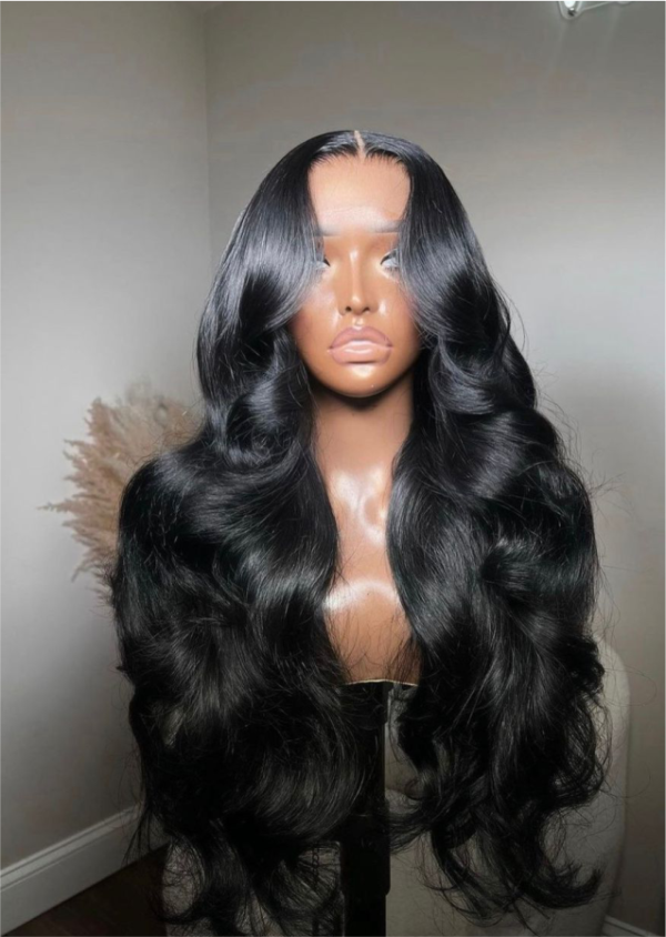 26 inches raw wavy 5by5 closure wig