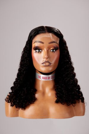 16 inches pixie curl 5by5 closure wig 250g