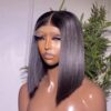 12 inches bonestraight closure wig