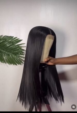 22 inches bonestraight closure wig