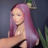 16 inches burgundy bonestraight 5by5 closure wig