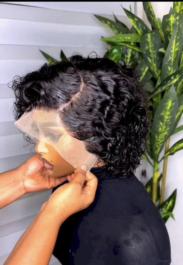 Full frontal Curly pixie cut wig