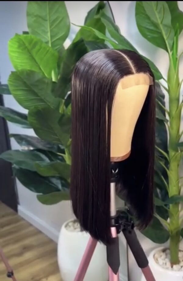 16 inches bonestraight closure wig