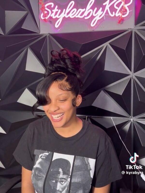 Frontal and messybun combo