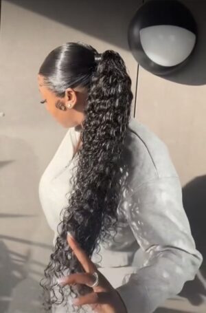 Frontal and curly ponytail combo