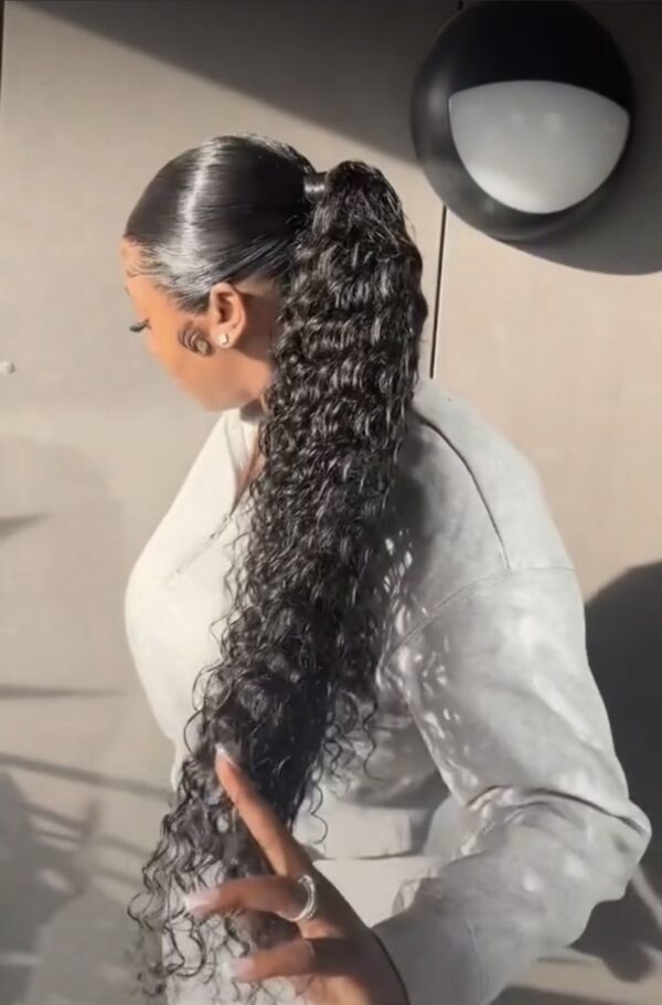 Frontal and curly ponytail combo