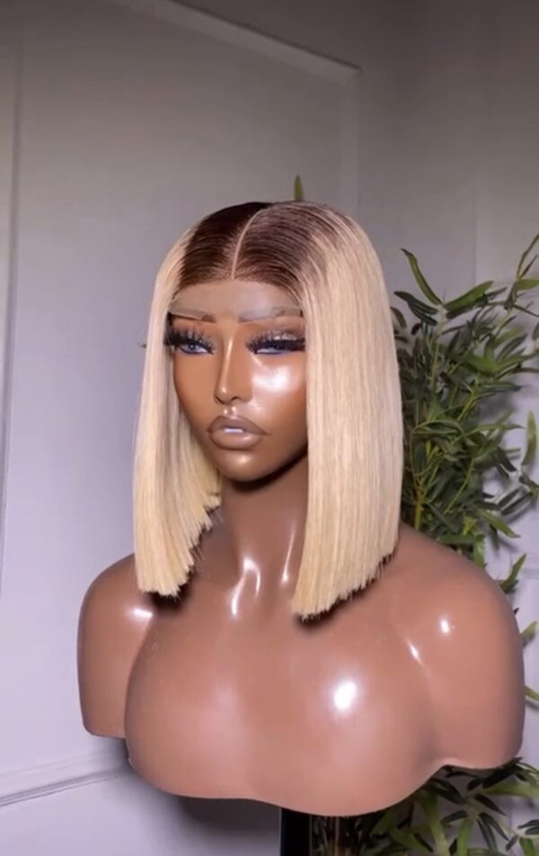 10 & 12 inches Sdd blonde bonestraight closure wig
