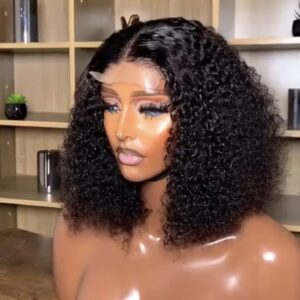 14 inches Sdd Jerry curl 4by4 closure wig