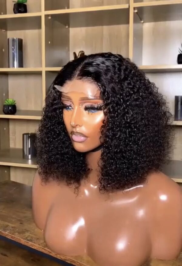 14 inches Sdd Jerry curl 4by4 closure wig