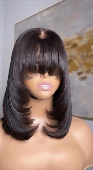 12 inches layered fringe bonestraigt