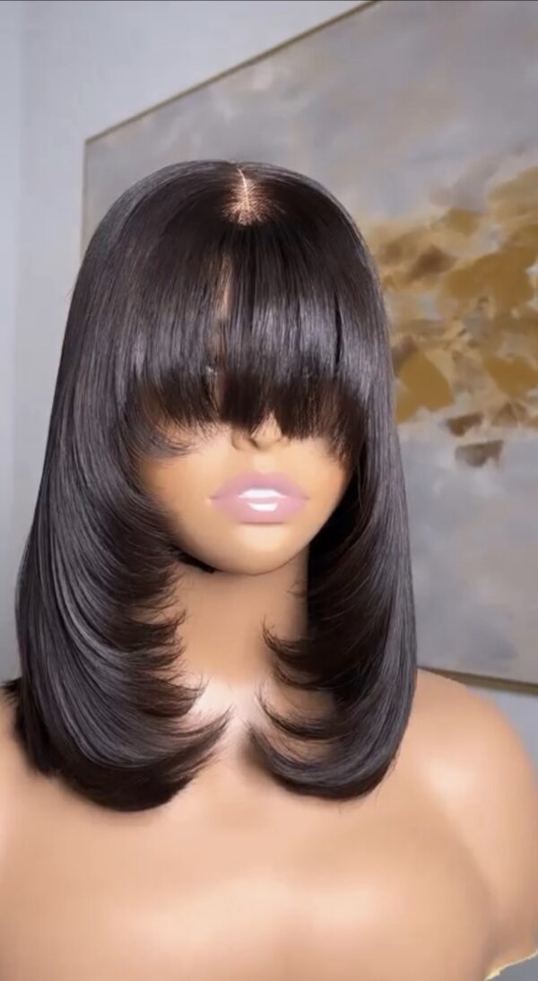 12 inches layered fringe bonestraigt