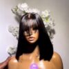 10 inches fringe bonestraight closure wig