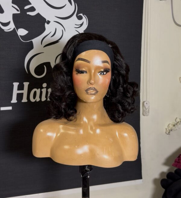 12 inches headband bounce wig