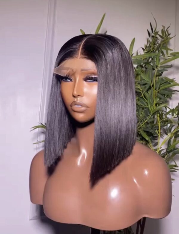 12 inches bonestraight closure wig