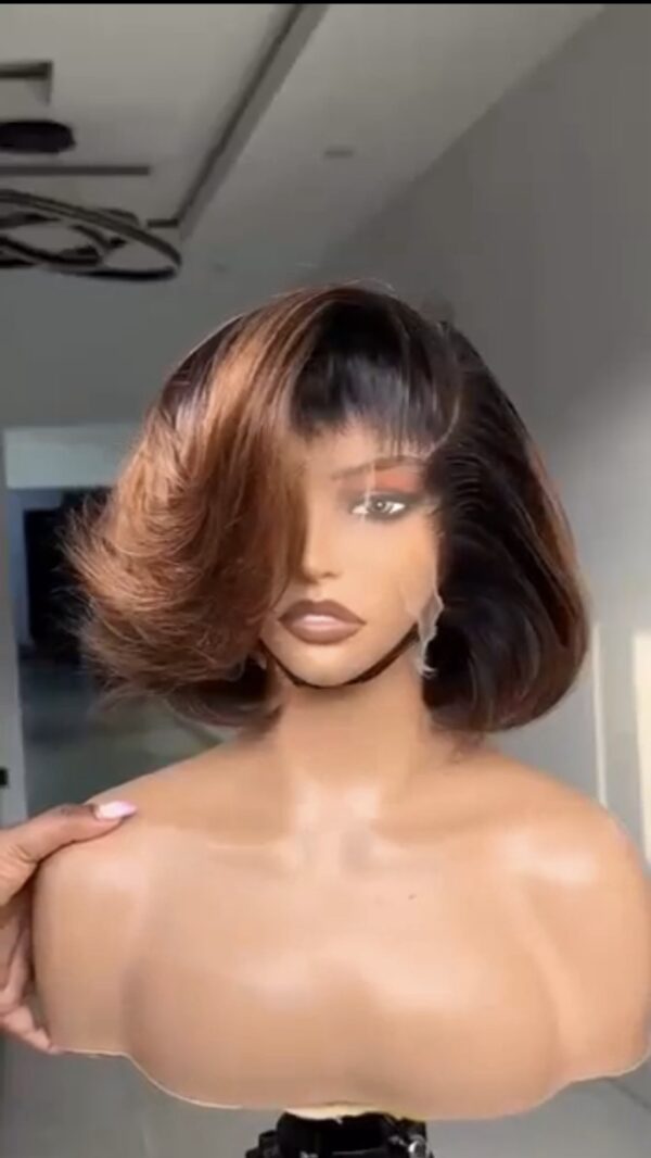 Full frontal layered bob wig