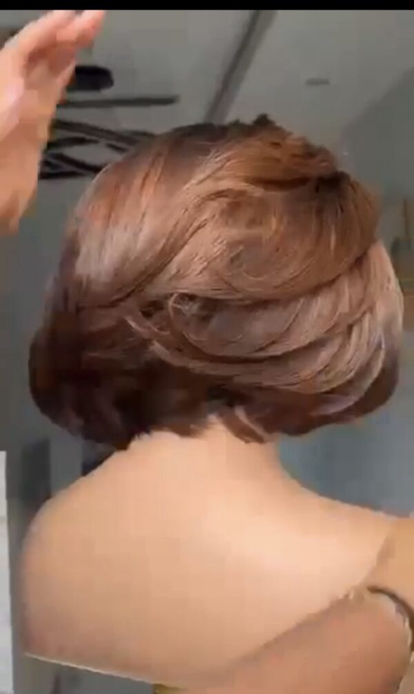 Full frontal layered bob wig