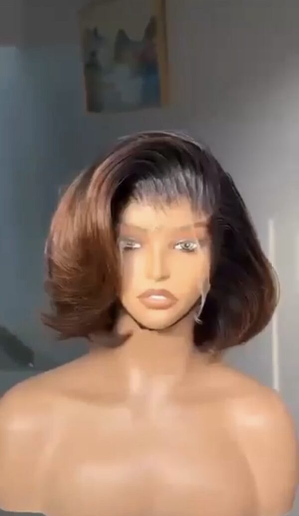 Full frontal layered bob wig